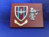 PARACHUTE REGIMENT (PARAS) MESS SHIELD & SOLIDER SHOOTING POSITION COMBAT PLAQUE