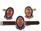 Queen's Lancashire Regiment (QLR) Pre 2003 Cufflinks and Tie Clip Set