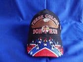 REBEL FLAG THESE COLORS DONT RUN WITH AN AMERICAN EAGLE EMBROIDERED BASEBALL CAP