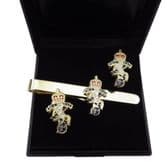 Royal Electrical and Mechanical Engineers ( King's Crown KC )  Cufflinks & Tie Clip Set