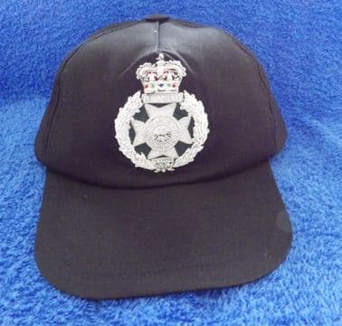 ROYAL GREEN JACKETS ( RGJ )  BASEBALL CAP WITH SILVER BULLION WIRE BADGE (BLK)