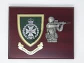 ROYAL GREEN JACKETS ( RGJ ) MESS SHIELD AND SHOOTING POSITION COMBAT PLAQUE