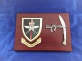 ROYAL GURKHA RIFLES ( RGR ) MESS SHIELD, SA80 AND KUKRI COMBAT PLAQUE
