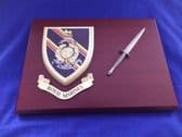 ROYAL MARINES ( RM ) MESS SHIELD AND COMMANDO DAGGER COMBAT PLAQUE