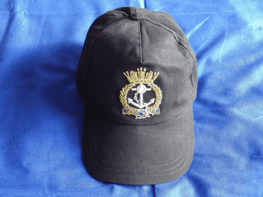 ROYAL NAVY ( RN ) BASEBALL CAP WITH A BULLION WIRE BADGE ( BLK )