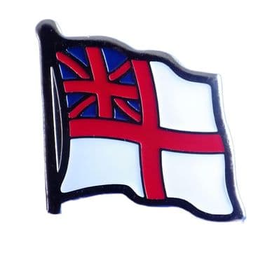Royal Navy (RN) ( Senior Service ) White Ensign Lapel Pin / Sweetheart Pin