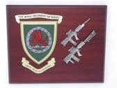 ROYAL REGIMENT OF WALES ( RRW ) MESS SHIELD WITH LSW & SA80 COMBAT PLAQUE