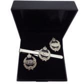 Royal Tank Regiment (RTR) (Queen's Crown QC) Cufflinks & Tie Clip Set