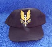 SPECIAL AIR SERVICE ( SAS ) BASEBALL CAP WITH A BULLION WIRE BADGE (BLK)