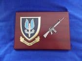 SPECIAL AIR SERVICE ( SAS ) MESS SHIELD AND M16 COMBAT PLAQUE