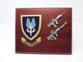 SPECIAL AIR SERVICE ( SAS ) MESS SHIELD WITH LSW & SA80 COMBAT PLAQUE