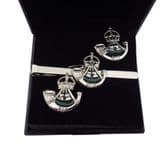 The Rifles ( Celer et Audax ) (King's crown ) Cufflinks & Tie Grip Set