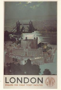 TOWER OF LONDON ( GWR ) POSTCARD