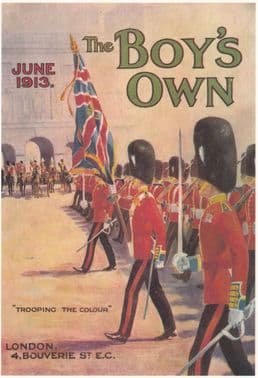 TROOPING THE COLOUR ( BOYS OWN FRONT COVER JUNE 1913 ) POSTCARD