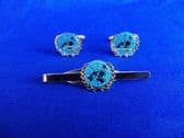 UNITED NATIONS ( B ) CUFF LINKS AND TIE GRIP / CLIP GIFT SET
