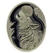 WOLF HOWLING AT THE MOON LAPEL PIN