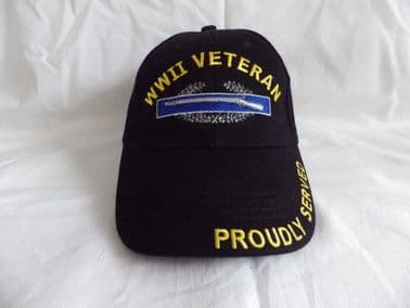 WORLD WAR II VETERAN ( WORLD WAR TWO ) EMBROIDERED BASEBALL CAP