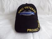 WORLD WAR II VETERAN ( WORLD WAR TWO ) EMBROIDERED BASEBALL CAP