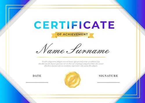 10 x A4 Certificates printed on 250gsm card