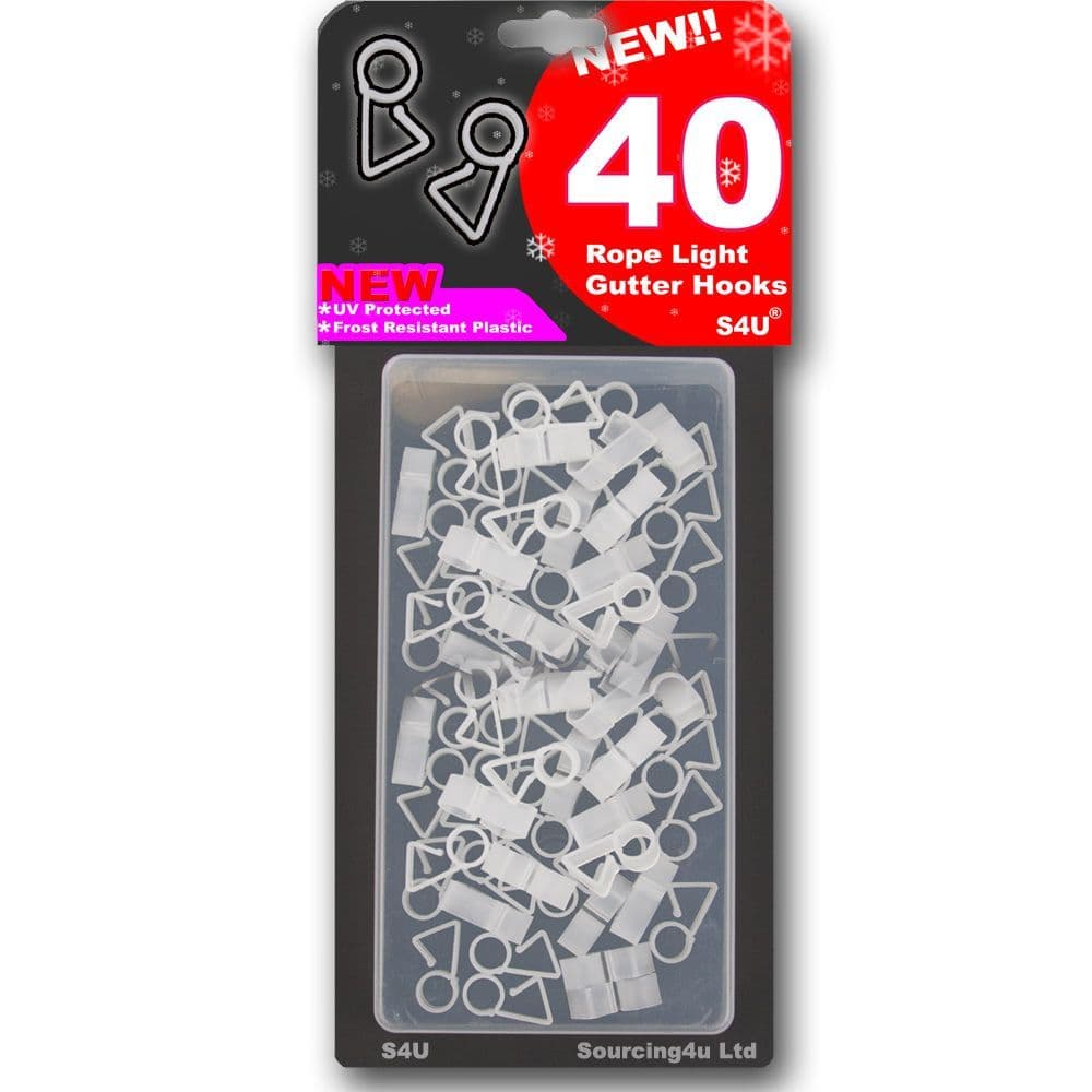 40 x Rope Light Gutter Hooks
