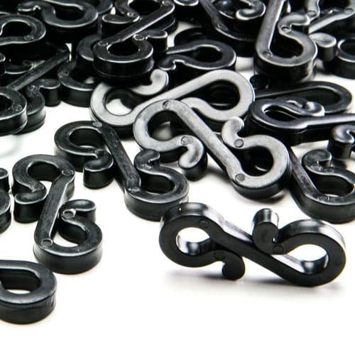 60x Black Gutter Hooks Gutter Hook Multi Pack For Securing Lights To
