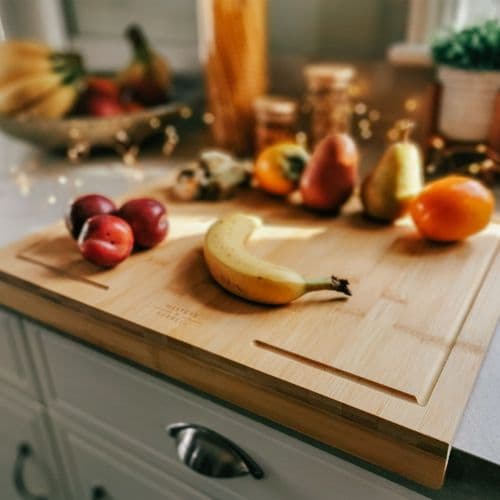 Bamboo Chopping Board with Counter Edge