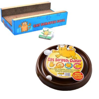 Cat Scratch Chaser & Cat Scratch Sofa Lounge Cardboard