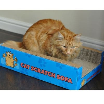 Cat Scratch Sofa Lounge including free cat-nip - Cardboard Scratcher Post