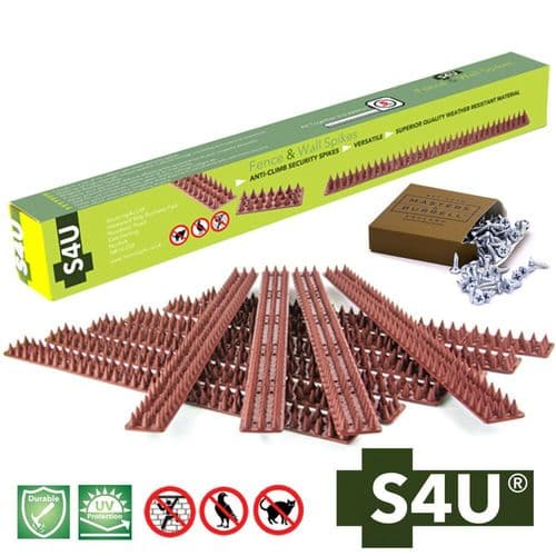 Fence Wall Spikes Garden Security Intruder Bird Cat Repellent Burglar Anti Climb with Wood Screws