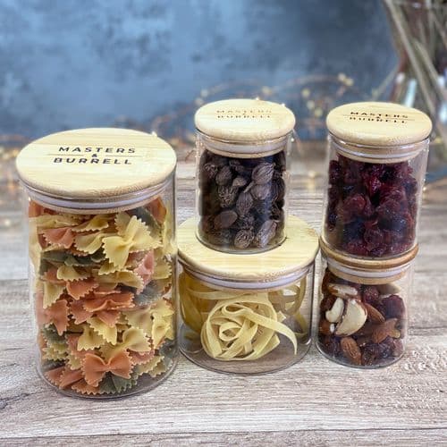 Glass Storage Jars - 1200ml/500ml/150ml x3