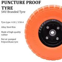 S4U 2 x 10” Sack Truck Hand Trolley Cart Wheelbarrow Solid Rubber Wheel