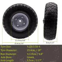 S4U 2 x 10” Sack Truck Hand Trolley Cart Wheelbarrow Solid Rubber Wheel