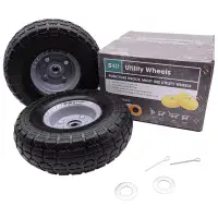 S4U 2 x 10” Sack Truck Hand Trolley Cart Wheelbarrow Solid Rubber Wheel