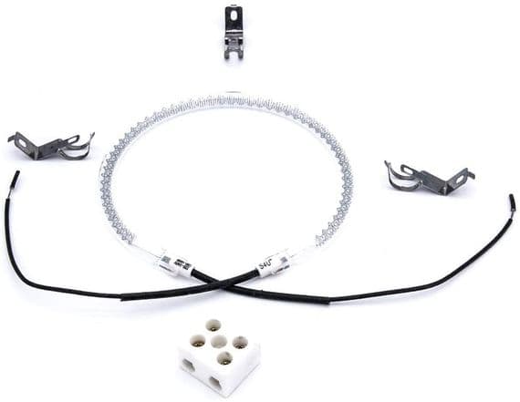 Universal Halogen Oven Cooker Heating Element Bulb with 3X Clips & Ceramic Connector