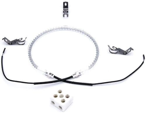 Universal Halogen Oven Cooker Heating Element Bulb with 3X Clips & Ceramic Connector