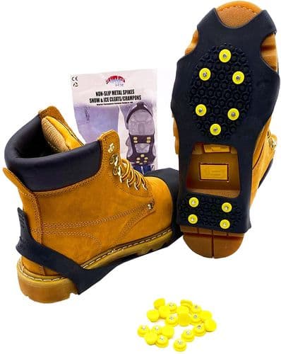 Winter Wise 10-STUD Ice Traction Universal Slip-on Stretch fit Snow & Ice Spikes with 20 Extra Studs