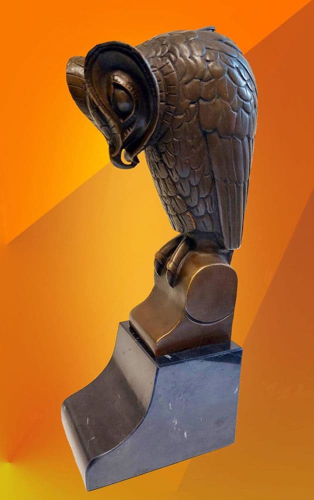 ART DECO BRONZE EAGLE OWL STATUE