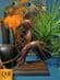 ART DECO BRONZE FIGURINE DIANA WITH HOUND STATUE IN LIGHT PATINA