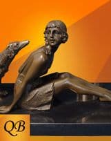 ART DECO BRONZE FOREVER FRIENDS STATUE D CHIPARUS