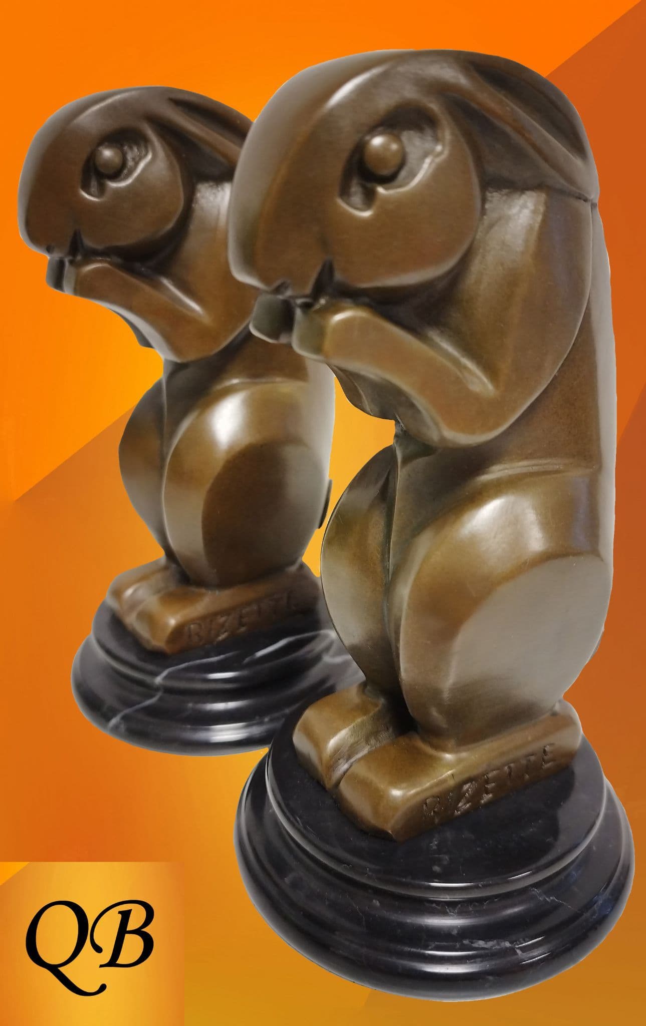 Cubist Art Rabbit ART DECO BRONZE RABBIT FIGURINE CUBIST STYLE STATUE HOT CAST SCULPTURE