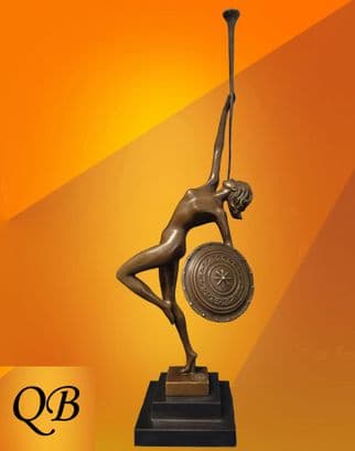 Bronze Art Deco Jericho statue