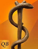 Bronze art deco  Staff of Asclepius