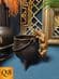 BRONZE STATUE  CAT ON CAULDREN COLD PAINTED