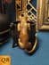 BRONZE STATUE  CAT ON CAULDREN COLD PAINTED