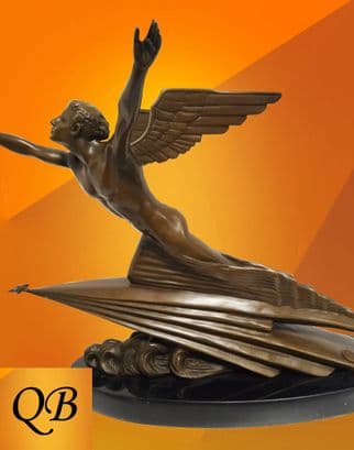 CLASSICAL AVIATOR BRONZE STATUE  after Frederic Focht