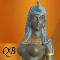 EXCLUSIVE BRONZE CLEOPATRA EGYPTIAN QUEEN STATUE FIGURE  HOT CAST SCULPTURE