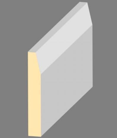 144 x 19 x 5.49MT PRIMED MDF BEVELLED ARCHITRAVE / SKIRTING SAM26 (5 3/4in x 3/4in FINISHED) *6x1*