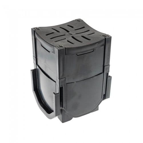 BRICK SLOT CORNER RAINDRAIN BLACK PLASTIC