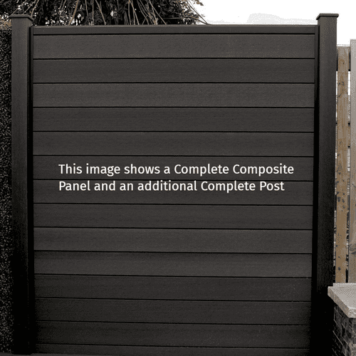 COMPLETE FORESTBOARD COMPOSITE FENCE PANEL BLACK GRANITE 1.8MT x 1.8MT