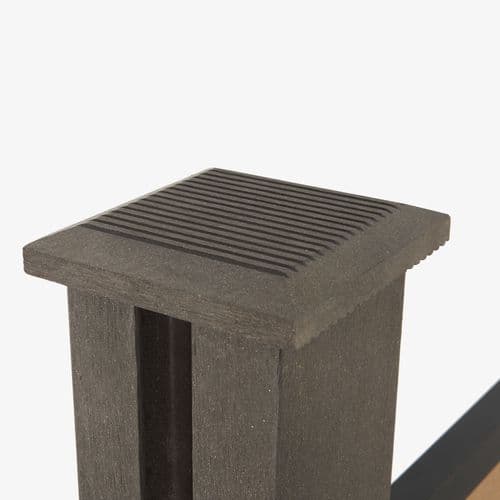 COMPLETE FORESTBOARD COMPOSITE FENCE POST BLACK GRANITE 2.4MT